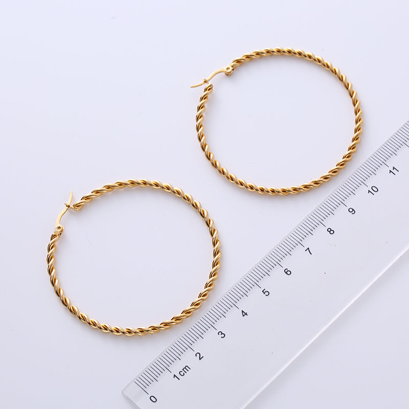 18K Gold Plated Spiral Hoop Earrings