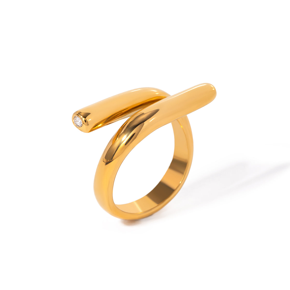 Geometric 18K Gold Plated Open Ring