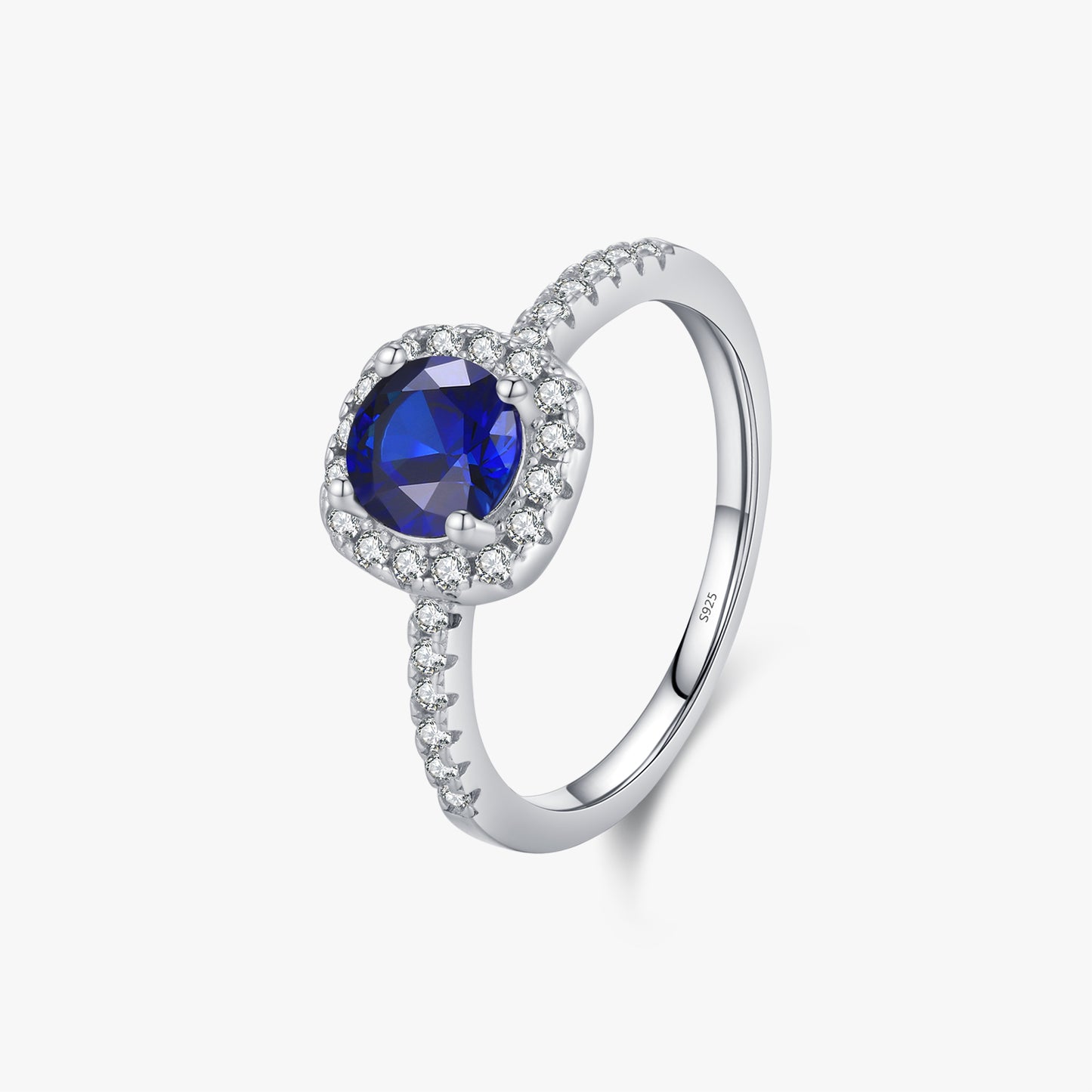 Royal Blue Halo Zircon Ring