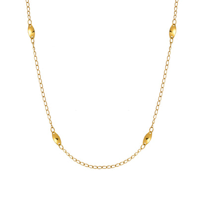 18K Gold Plated Patchwork Oval Necklace