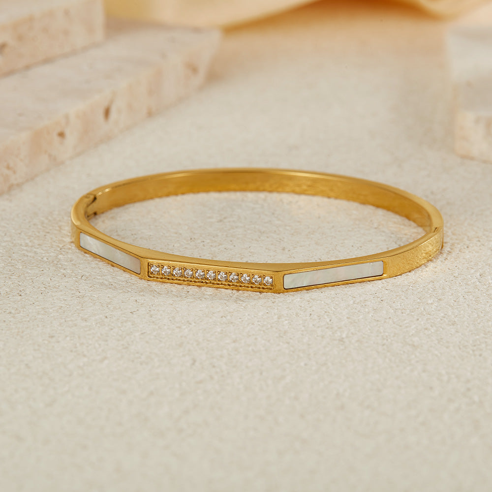 Geometric Gold-Plated Bangle