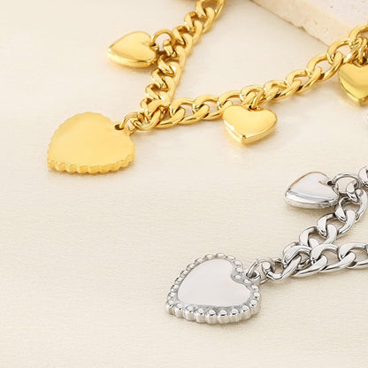 Streetwear Heart-Shaped 18K Gold Plated Pendant Necklace for Women