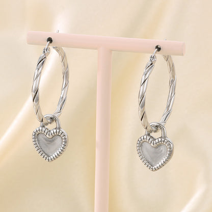 Heart-Shaped 18K Gold-Plated Dangling Earrings