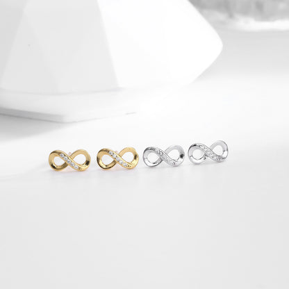 925 Sterling Silver Infinity Ear Studs