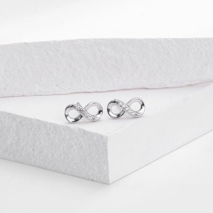 925 Sterling Silver Infinity Ear Studs