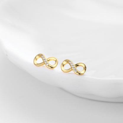 925 Sterling Silver Infinity Ear Studs