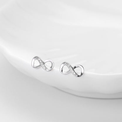 925 Sterling Silver Infinity Ear Studs