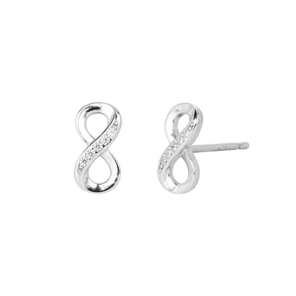 925 Sterling Silver Infinity Ear Studs