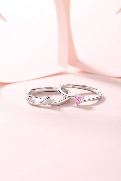 Adjustable 925 Sterling Silver Heart Rings | For Couples or Individuals