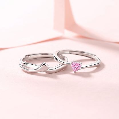 Adjustable 925 Sterling Silver Heart Rings | For Couples or Individuals