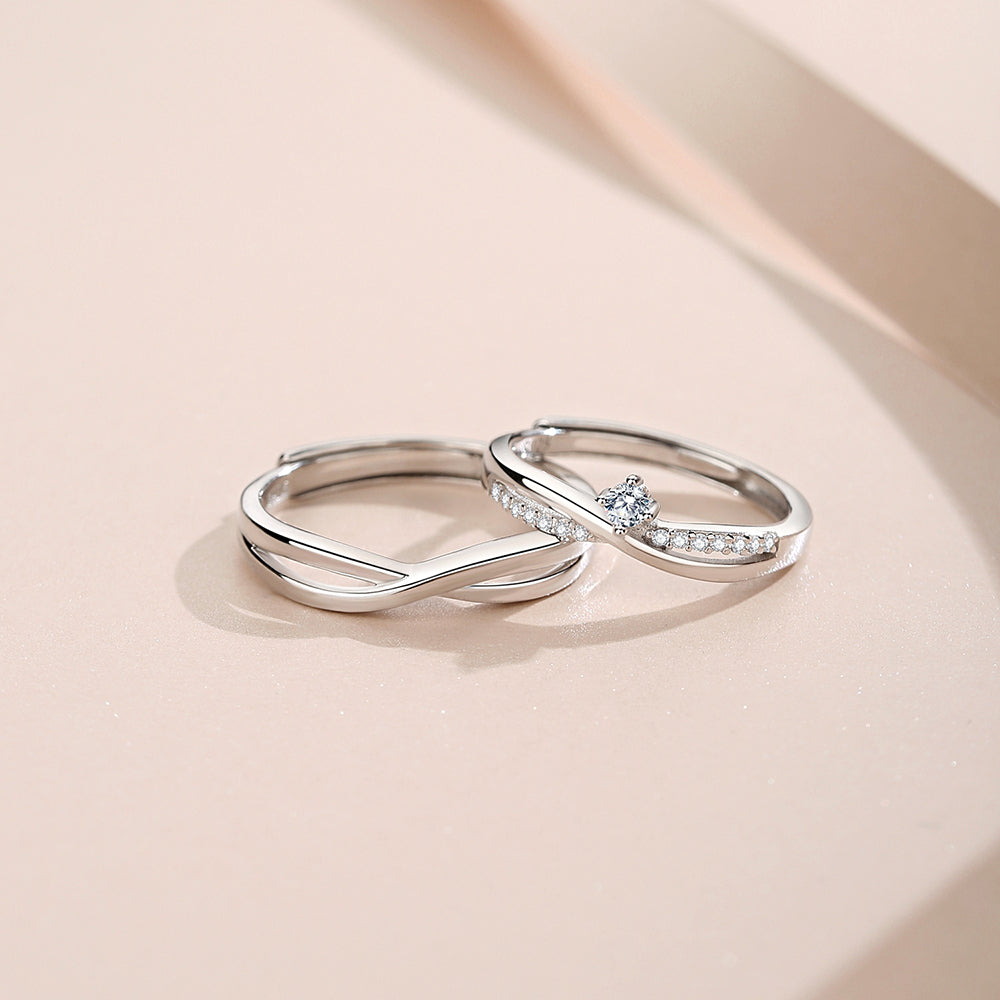 Adjustable 925 Sterling Silver Rings for Couples or Individuals | Cross & Infinity Design