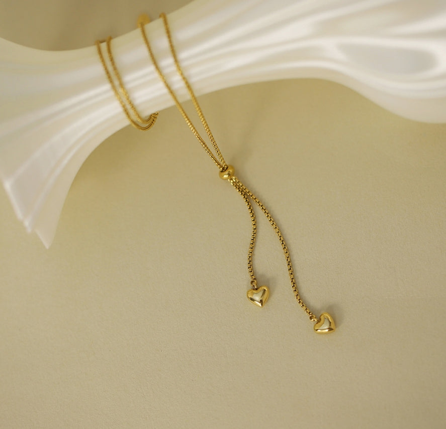 Elegant 18K Gold Plated Heart Shaped Necklace