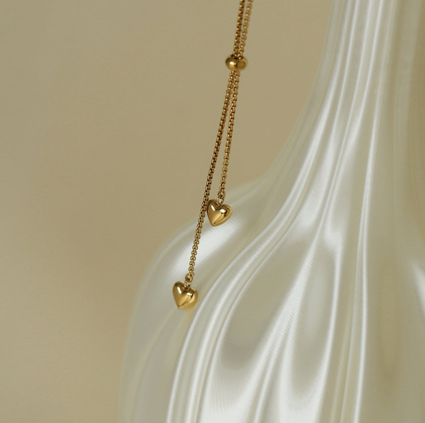 Elegant 18K Gold Plated Heart Shaped Necklace