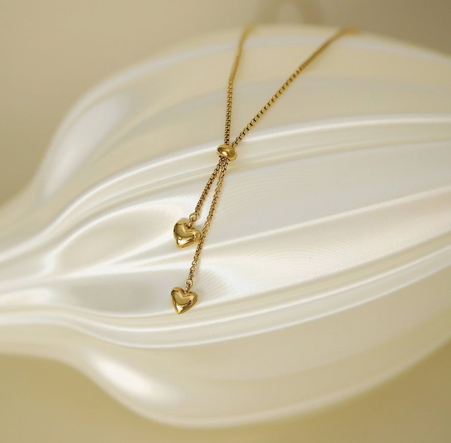 Elegant 18K Gold Plated Heart Shaped Necklace