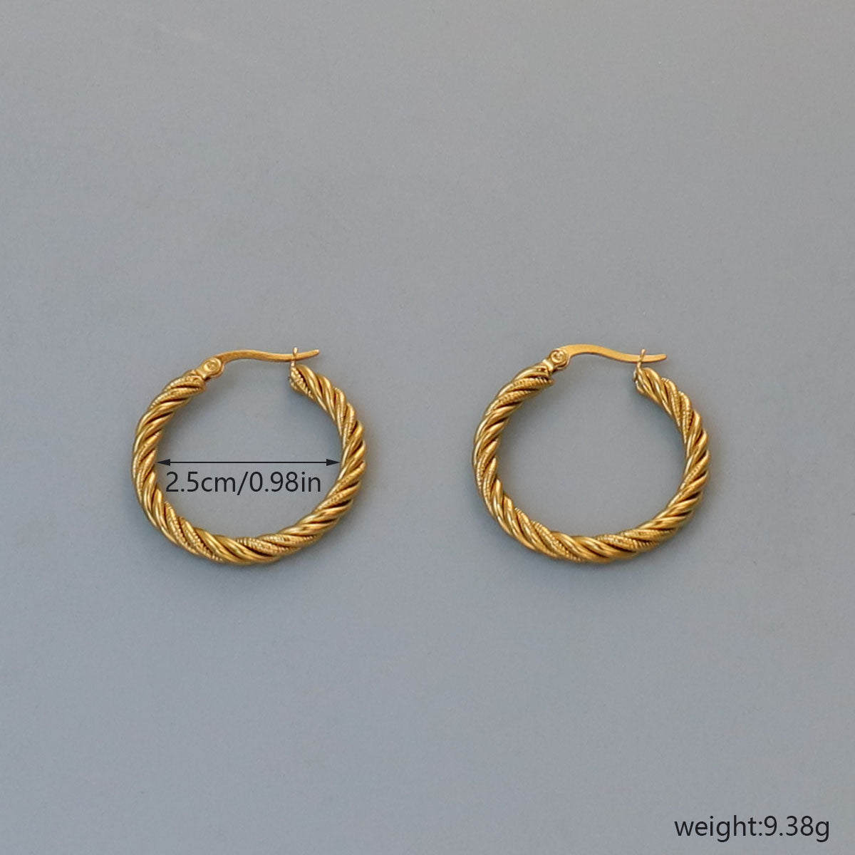 Classic Style Commute Round 18K Gold Plated Earrings