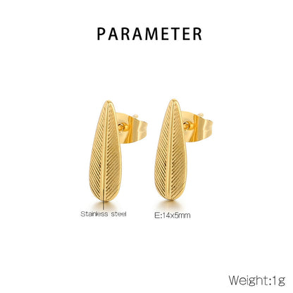 Leaf-Inspired 18K Gold-Plated Ear Studs