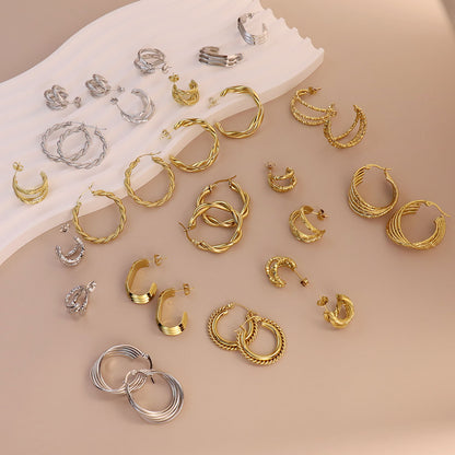 Irregular 18K Gold-Plated Ear Studs