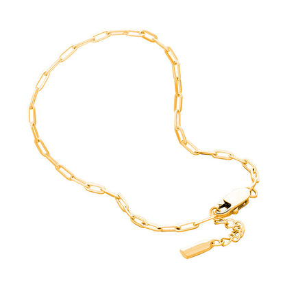 18K Gold Plated Geometric Paperclip Chain Bracelet