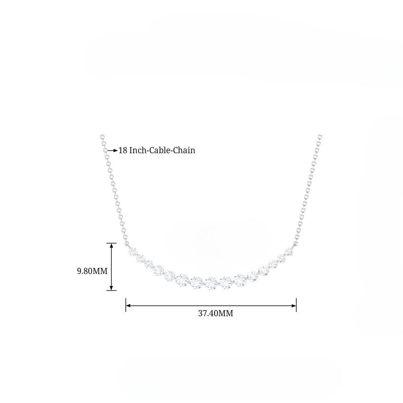 Minimalist Chain with Cubic Zirconia Bar Pendant Necklace