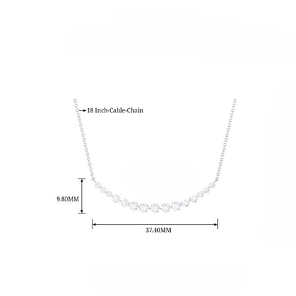 Minimalist Chain with Cubic Zirconia Bar Pendant Necklace